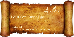 Lauffer Orsolya névjegykártya
